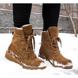 Bearpaw Women's 5 Hickory Krista Suede Waterproof Winter Boots Lace Up LH2-42